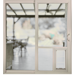 Through-the-glass pet door installed in a sliding glass door. (2)